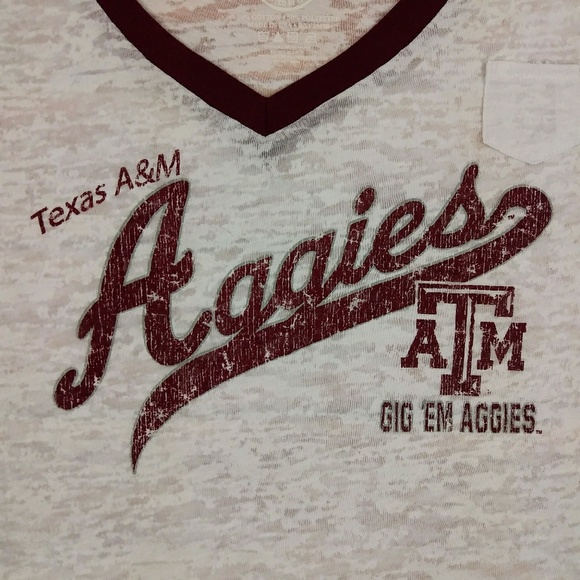 Texas A&M Aggies Woman's Medium Vintage Style Tee - Picture 2 of 4